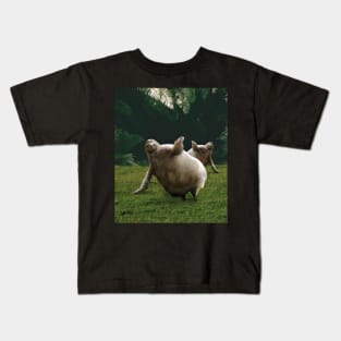 Cute Funny Fat Sloth, Forest Kids T-Shirt